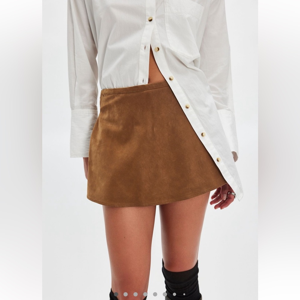 Free People We The Free Paradise Found Suede Skort Sz-S